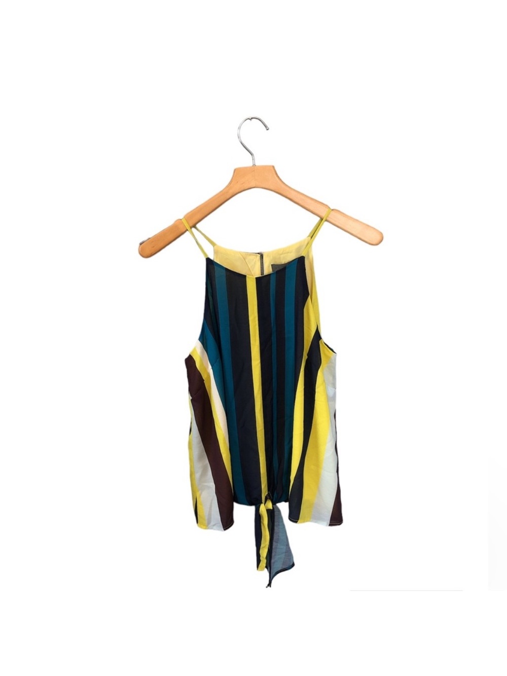 Sunday in Brooklyn Evereve Bold Lime Blue Stripe Tie Tank Medium NWT